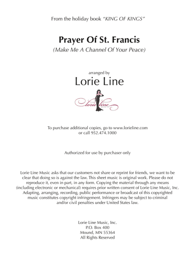 Make Me A Channel Of Your Peace (prayer Of St. Francis) (arr. Lorie Line)