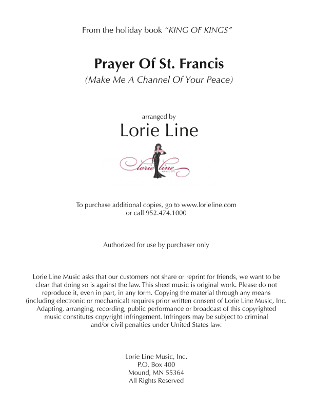 Make Me A Channel Of Your Peace (prayer Of St. Francis) (arr. Lorie Line)