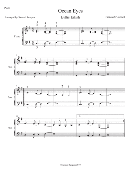Ocean Eyes (arr. Samuel Jacques)