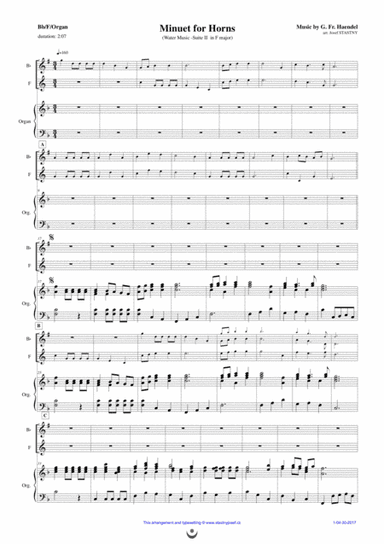 Minuet for Horns (Watermusic) (arr. Josef STASTNY)