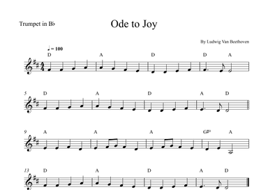 Ode to Joy - Trumpet Bb Easy (arr. Wesley S. SIlva)