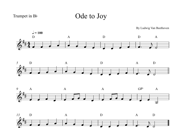 Ode to Joy - Trumpet Bb Easy (arr. Wesley S. SIlva)