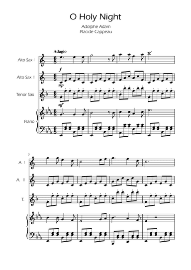 O Holy Night - Sax Trio w/ Piano (arr. Ygor Nunes)