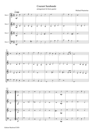 Courante Sarabande (arr. Edition Maulwurf)