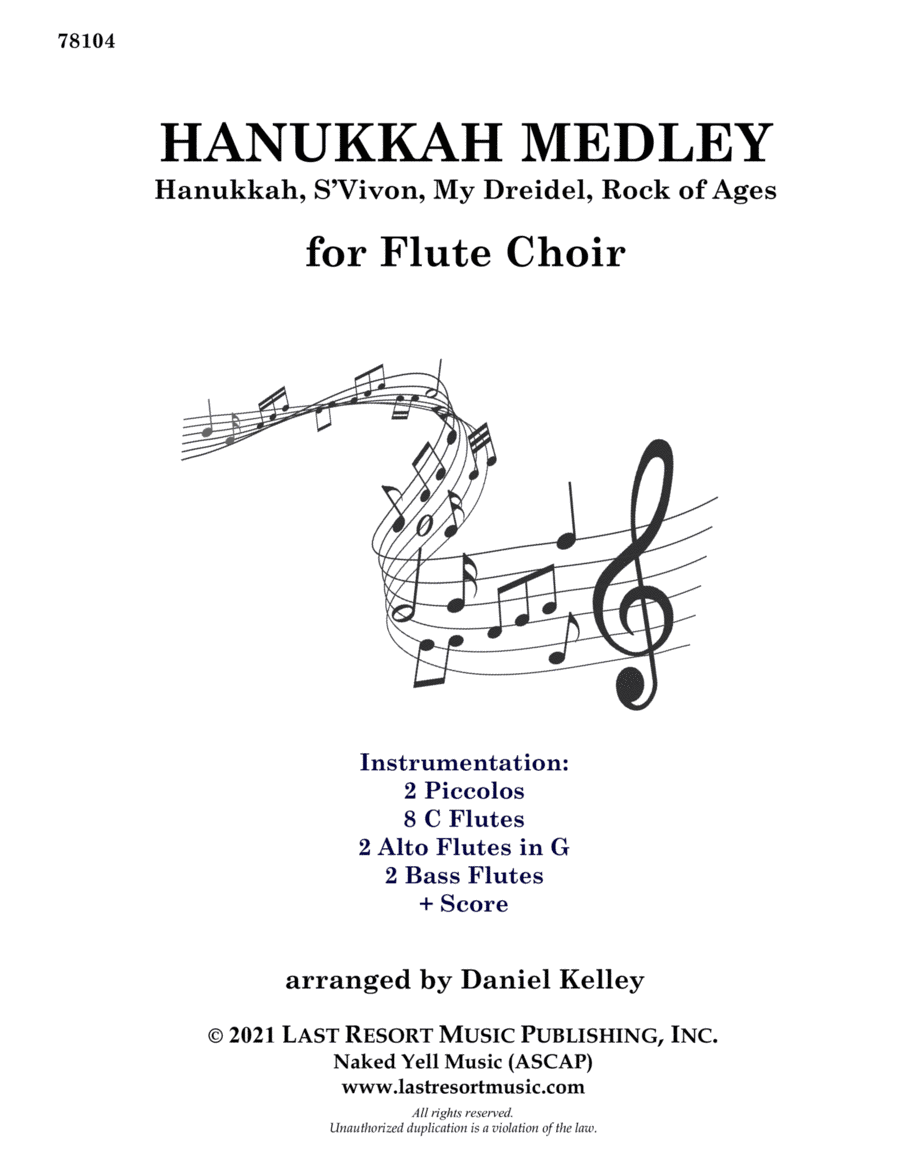 Hanukkah Medley for Flute Choir or Flute Ensemble (arr. Daniel Kelley)