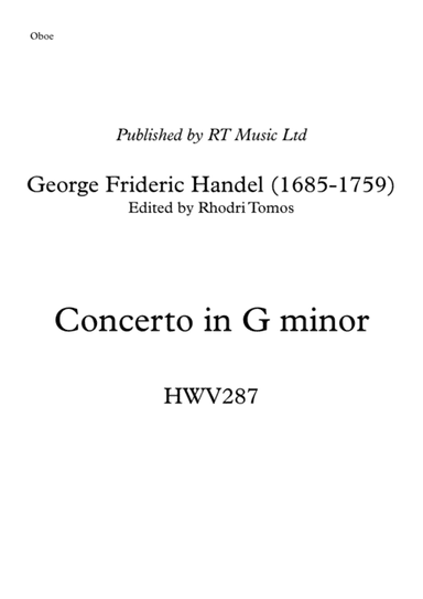 Handel HWV287 - Concerto in G minor - solo parts (arr. Rhodri Tomos)
