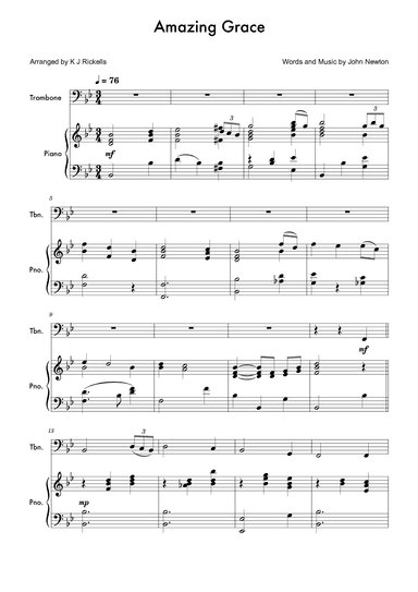 Amazing Grace - Trombone (arr. K J Rickells)