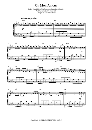 Oh Mon Amour (arr. Kaiserin Rebecca)
