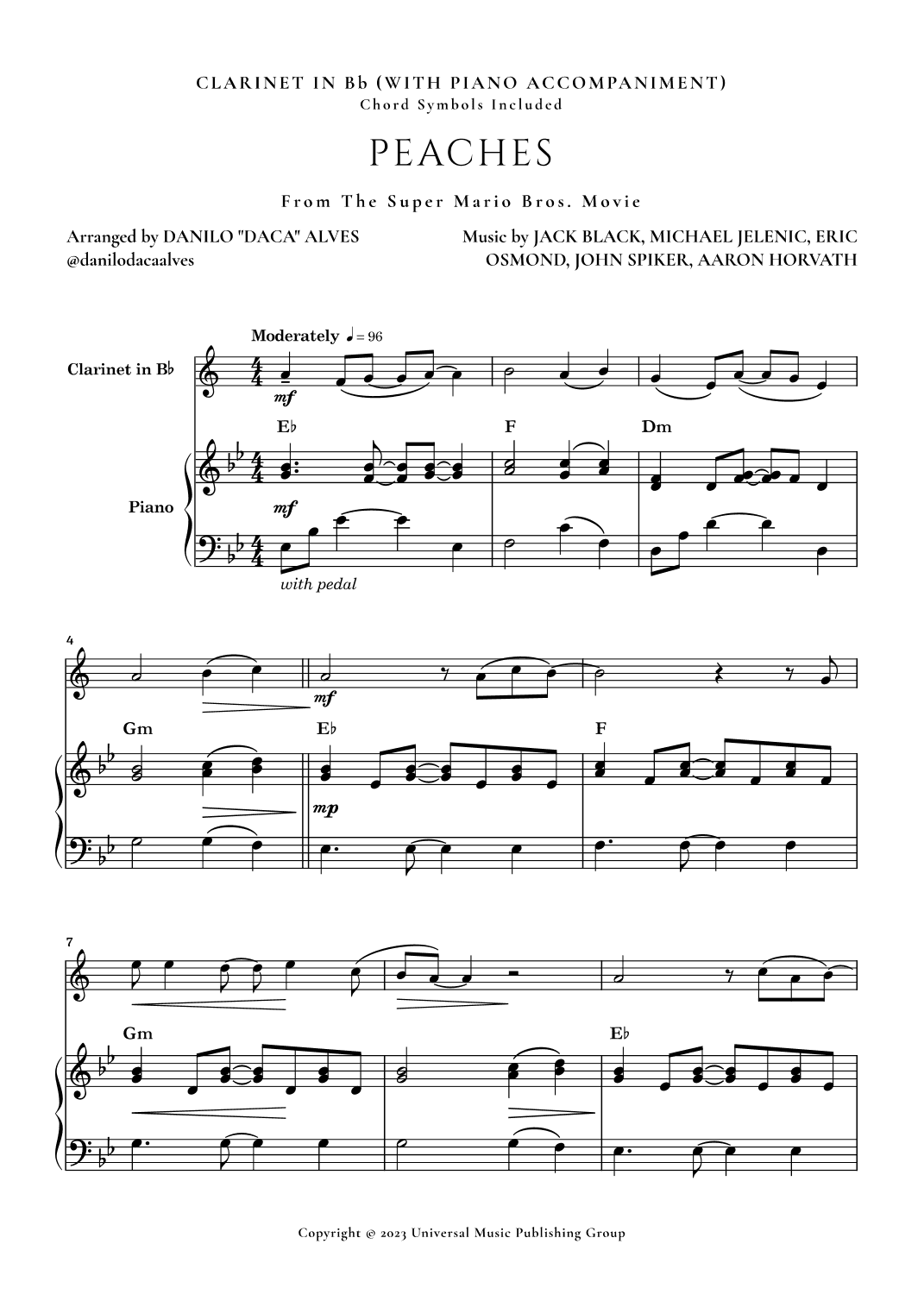 Peaches (arr. Danilo "Daca" Alves)