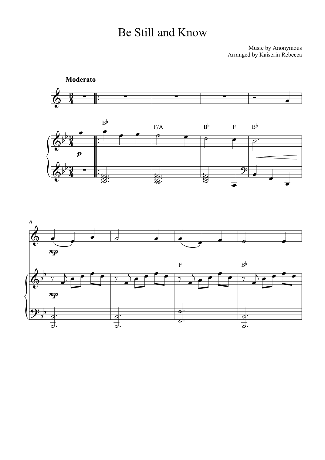 Be Still and Know (arr. Kaiserin Rebecca)