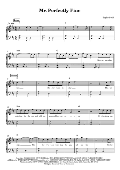 Mr. Perfectly Fine (arr. Anacrusa)
