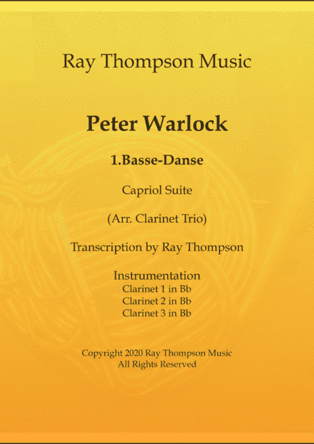 Warlock: Capriol Suite Mvt. 1 Basse-Danse - clarinet trio (arr. Ray Thompson)