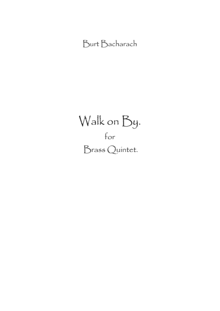 Walk On By (arr. Spence Bundy)
