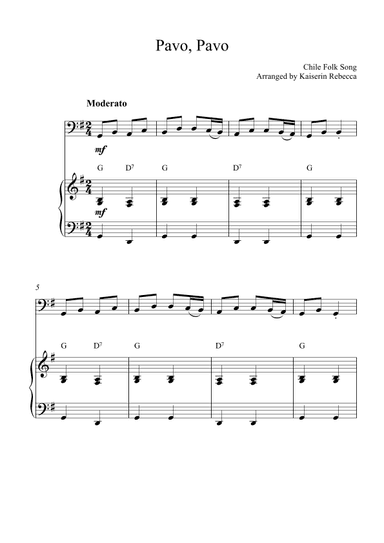 Pavo, Pavo (arr. Kaiserin Rebecca)