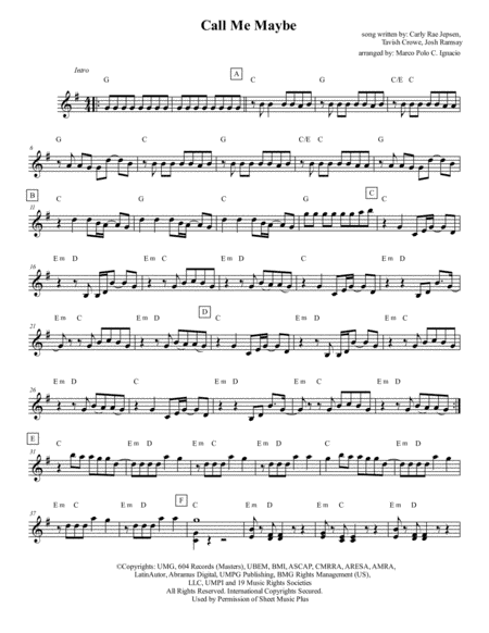 Call Me Maybe (arr. Marco Polo Ignacio)