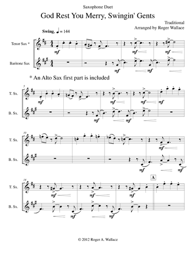 God Rest You Merry, Gentlemen (Saxophone Duet) (arr. Roger Wallace)