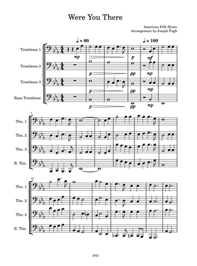 Were You There (Trombone Quartet) (arr. Joseph Pugh)