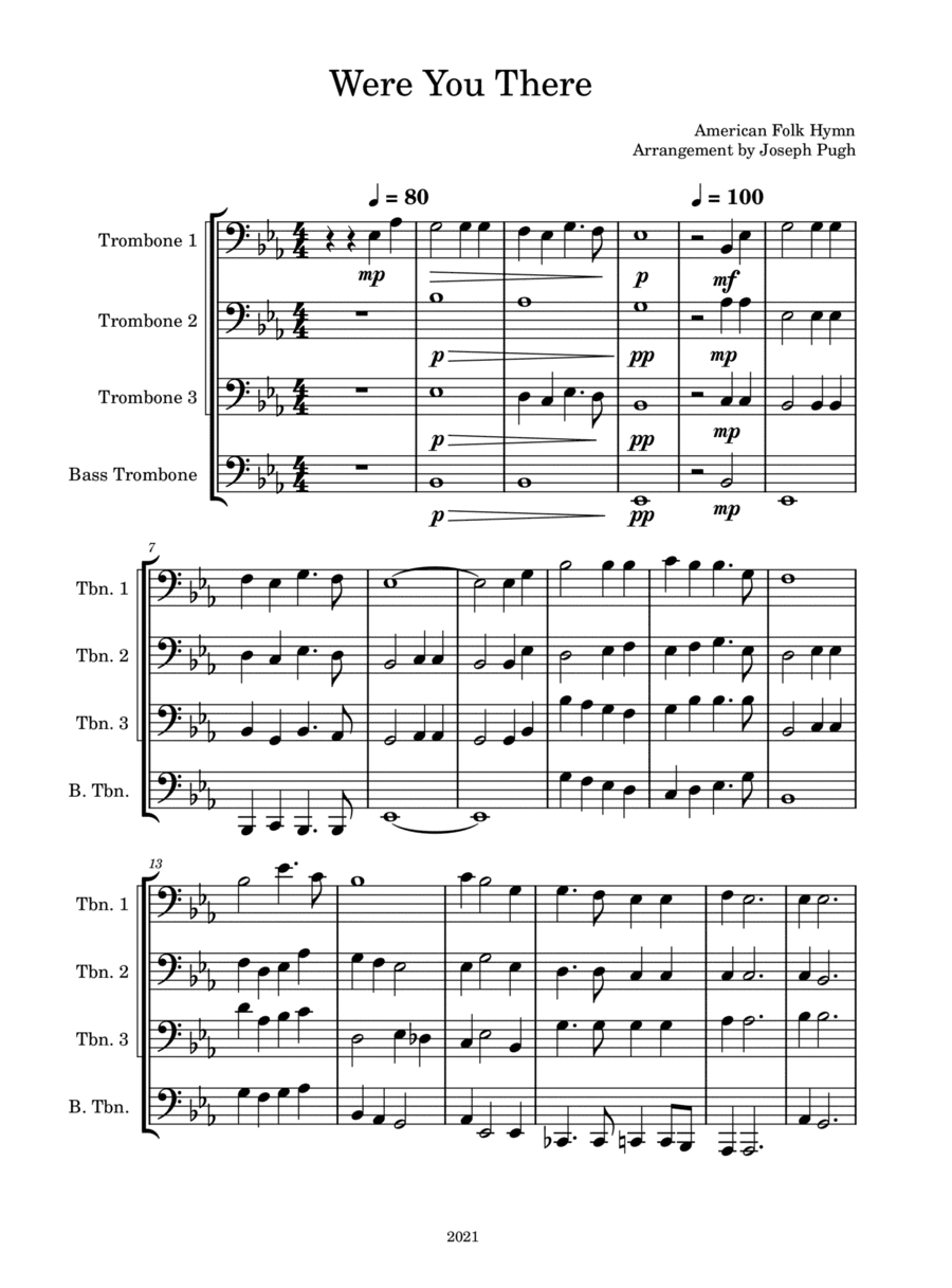 Were You There (Trombone Quartet) (arr. Joseph Pugh)