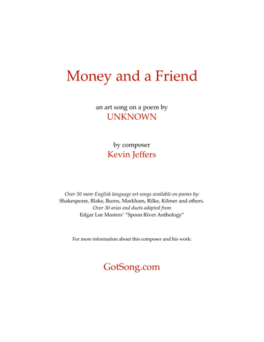 Money and a Friend