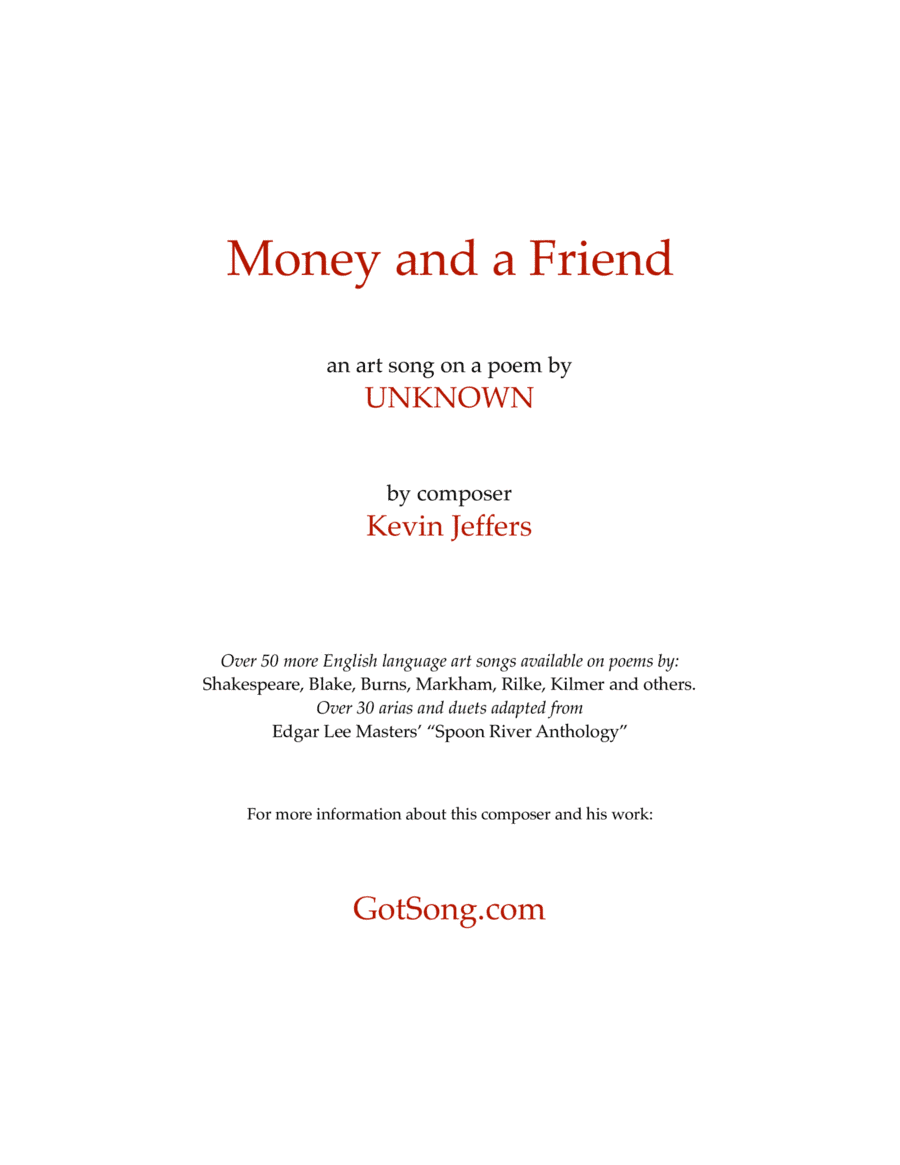 Money and a Friend