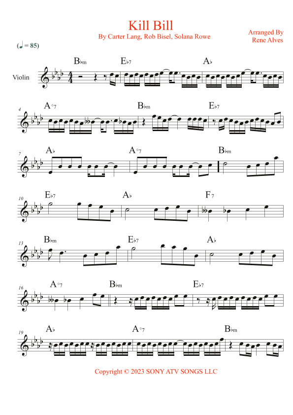 Kill Bill (arr. Rene Alves)
