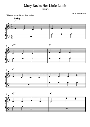 Mary Rocks Her Little Lamb (arr. Christy Kalfas)