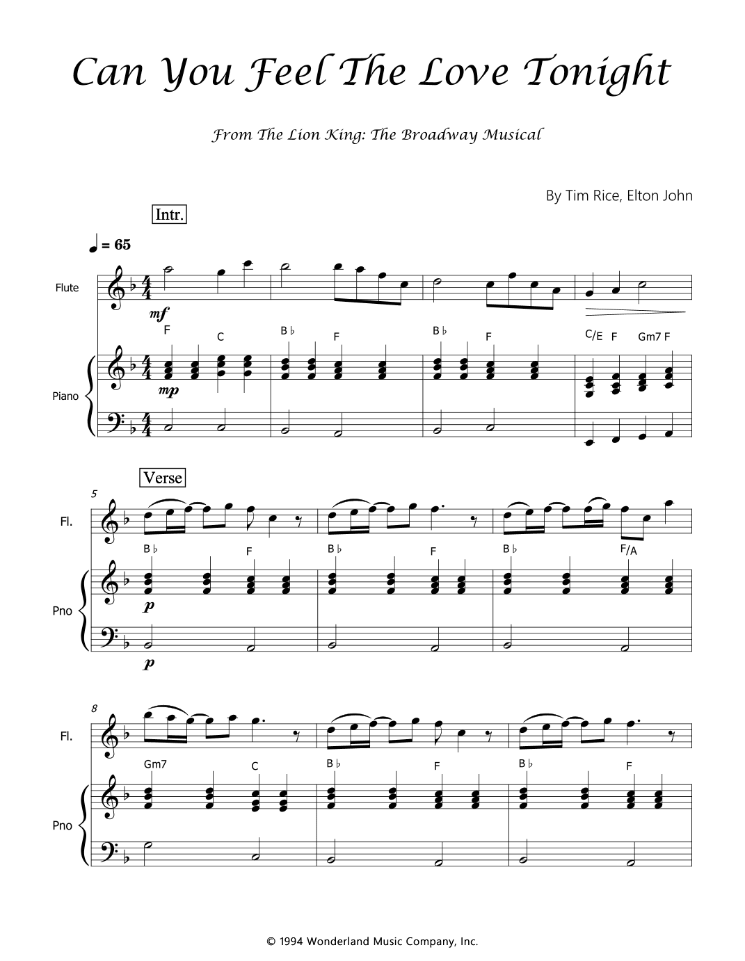 Can You Feel The Love Tonight (arr. Luís Gustavo Rossato)