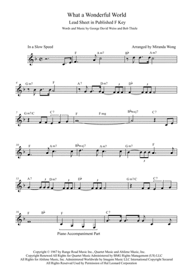 What A Wonderful World (arr. Miranda Wong)