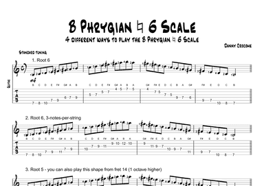 B Phrygian Natural 6 Scale (4 Ways to Play)