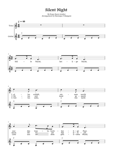 Stille Nacht (german lyrics) (arr. Henrique F Mangoni)