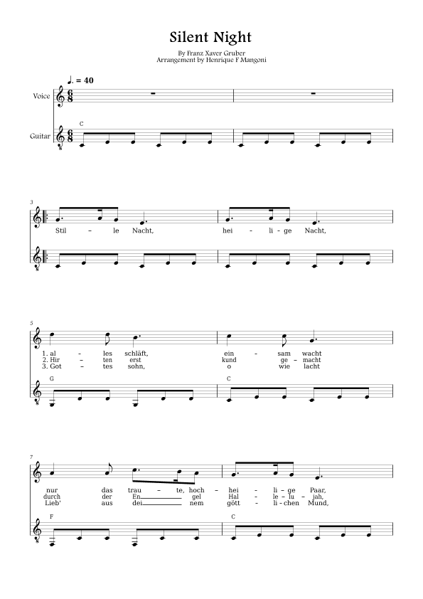 Stille Nacht (german lyrics) (arr. Henrique F Mangoni)