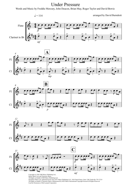 Under Pressure (arr. David Burndrett)