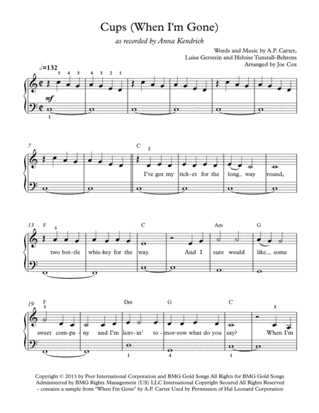 Cups (When I'm Gone) (arr. Joe Cox)
