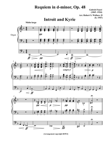 Requiem, Op. 48 by Gabriel Fauré (arr. RobertSWallace2)