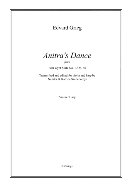Anitra's dance from Peer Gynt suite for violin & harp (arr. N. Szederkenyi)