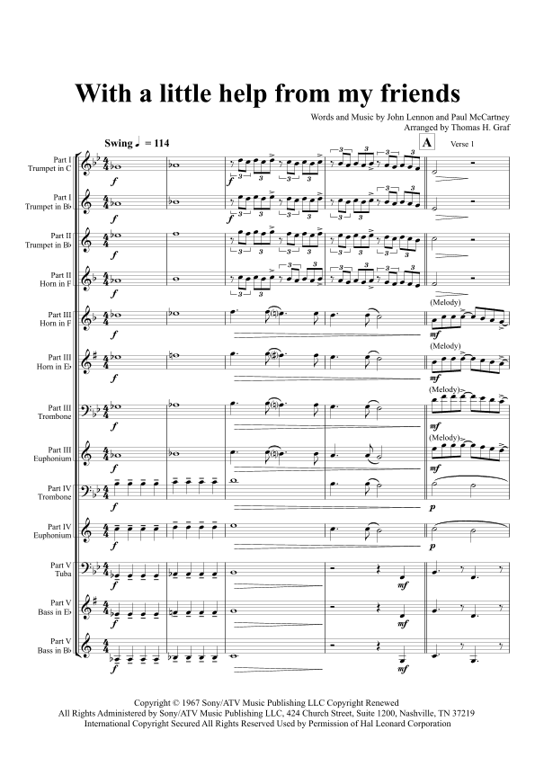 With A Little Help From My Friends (arr. Thomas Graf)