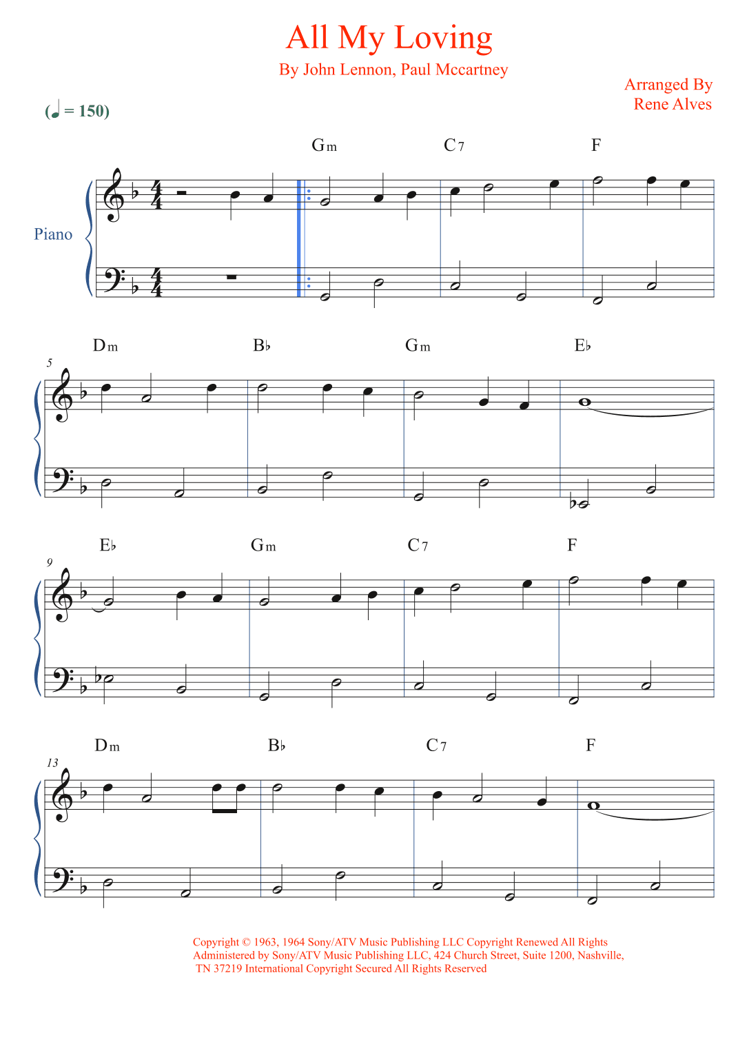 All My Loving (arr. Rene Alves)
