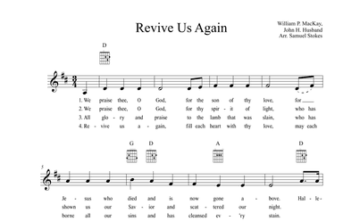 Revive Us Again - vocal lead sheet with chords (arr. Samuel Stokes)