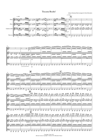 Toccata by Bach Rocks for Wind Quartet (arr. David Burndrett)
