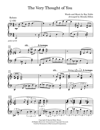 The Very Thought Of You (arr. Brenda Dillon)