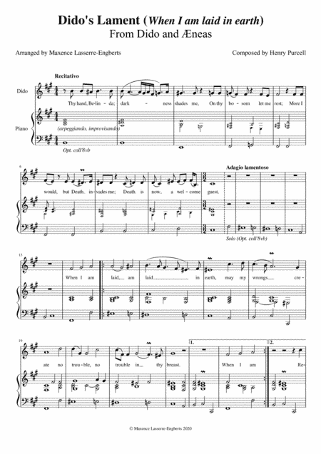 Dido's Lament [Medium Voice; Key: F#m] (arr. Maxence Lasserre-Engberts)