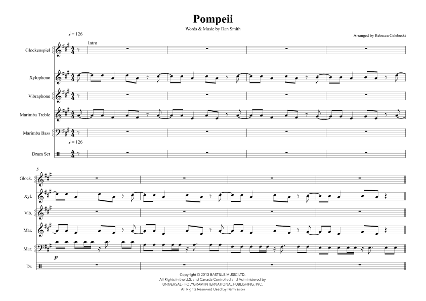 Pompeii (arr. Rebecca Celebuski)