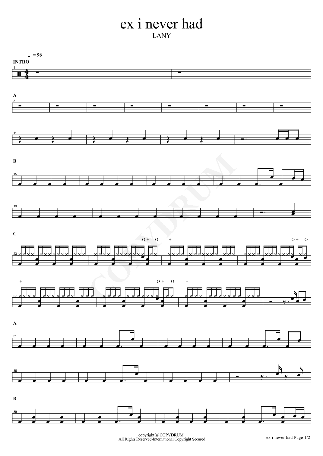 Ex I Never Had (arr. COPYDRUM)
