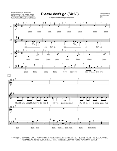 Please Don't Go (arr. Kristina Roper)