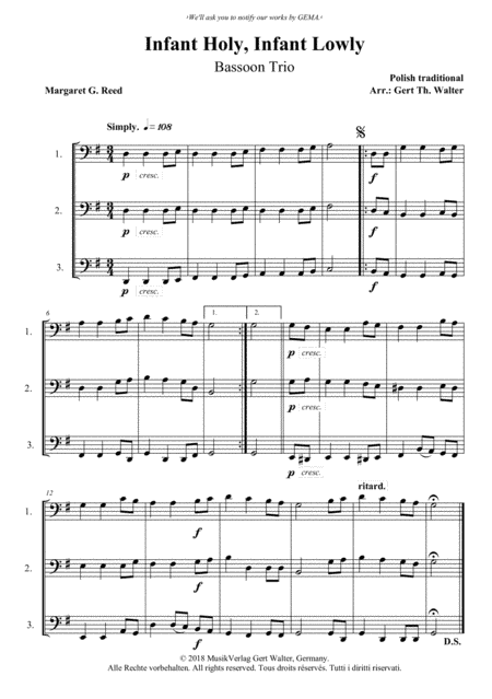 Infant Holy, Infant Lowly (arr. Gert Th. Walter)
