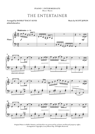 The Entertainer (arr. Danilo "Daca" Alves)