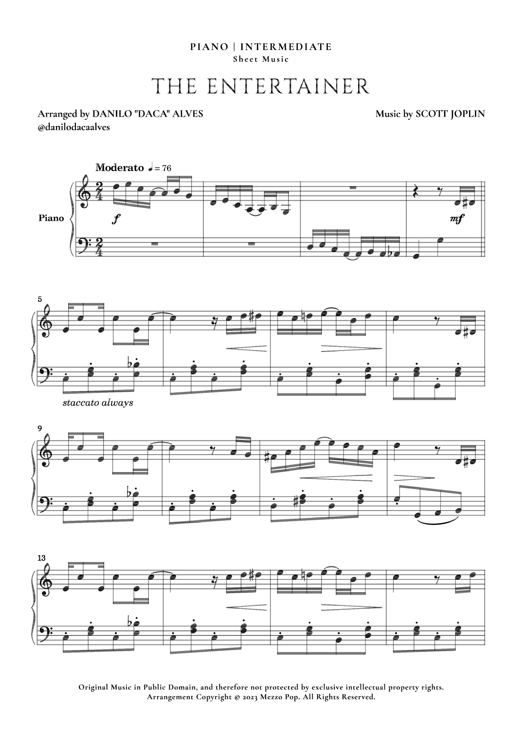 The Entertainer (arr. Danilo "Daca" Alves)