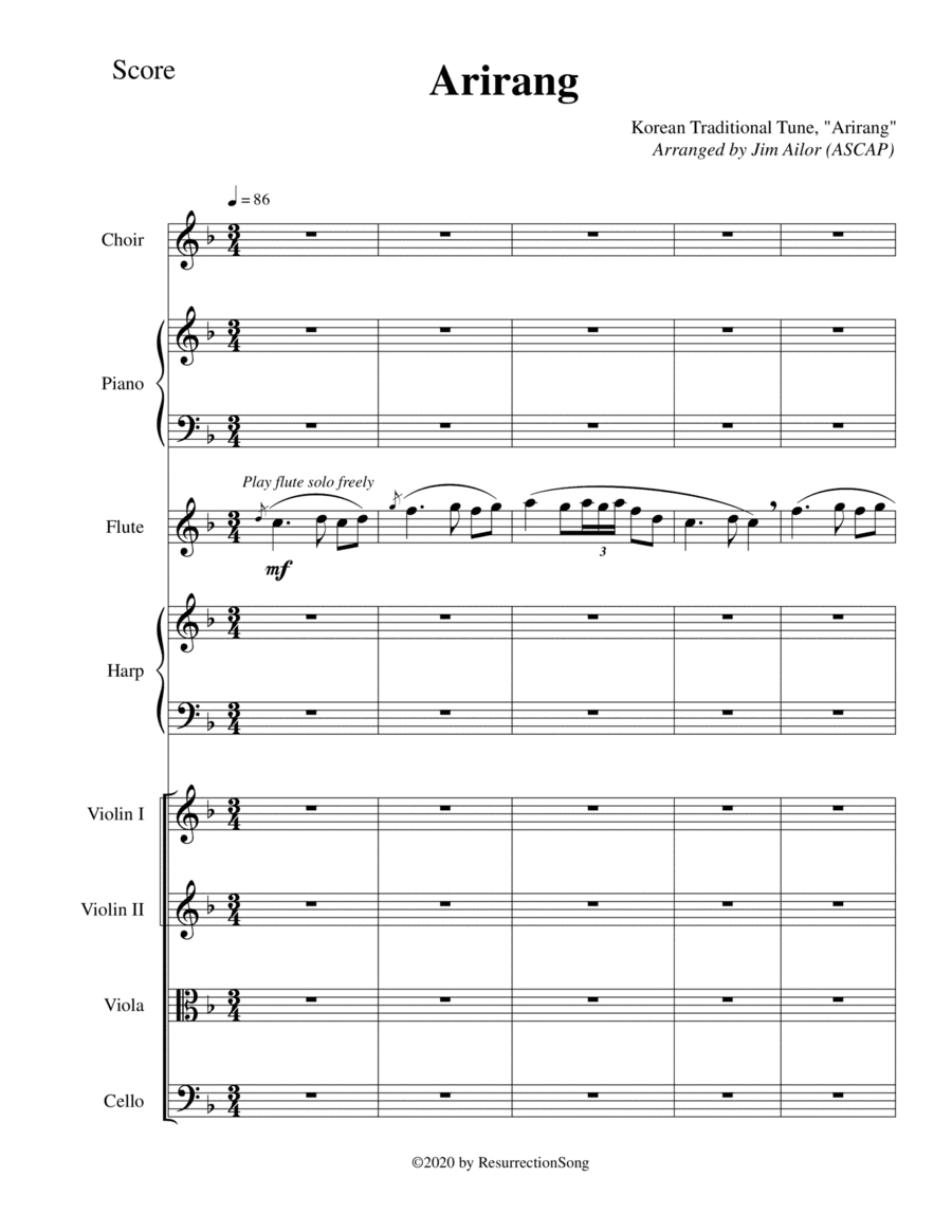 Arirang (Conductor Score) (arr. Jim Ailor)