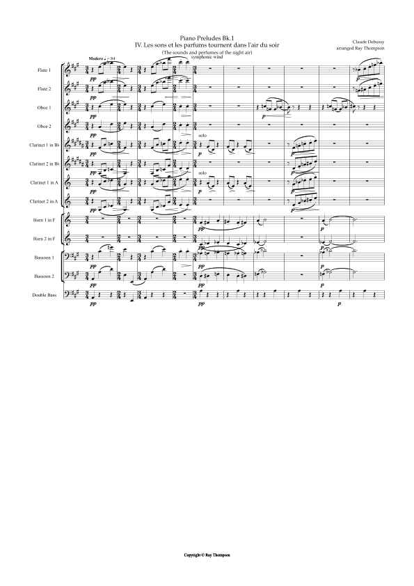 Debussy: Piano Preludes Bk.1 No.4  Les sons et les parfums tournent dans l'air du soir - symph. wind (arr. Ray Thompson)