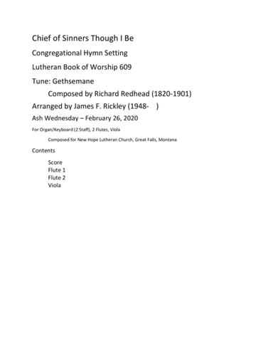 Chief of Sinners Though I Be, Hymn Setting (arr. James F. Rickley)
